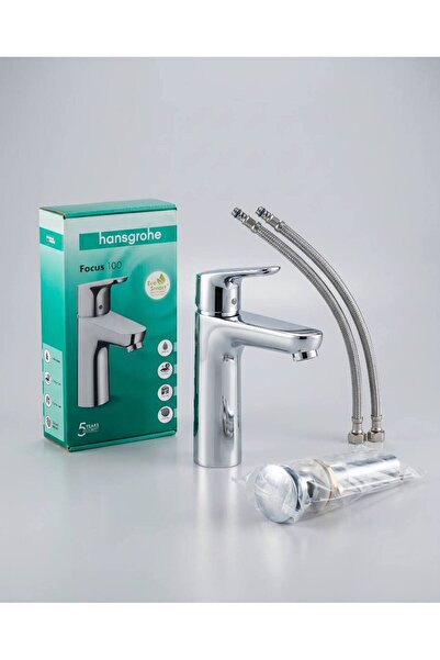 Hansgrohe Focus 100 – Baterie de lavoar cu ventil și EcoSmart, Crom