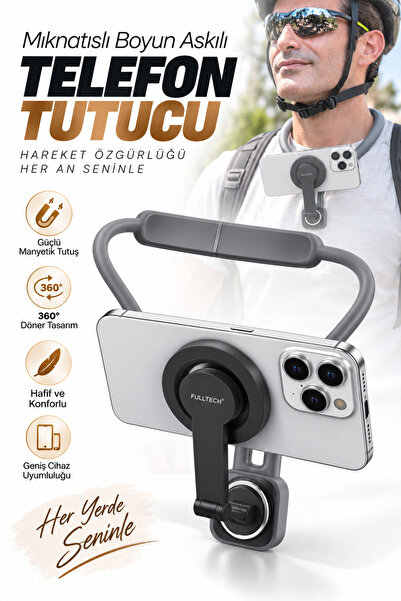 Fulltech FHD26 MagSafe Uyumlu Mıknatıslı 360° Boyun Askılı Telefon Tutucu – E...
