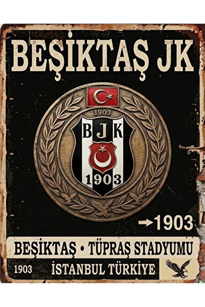 Lazora Design BeşiktaşTüpraş Stadyumu İstanbul Sokak Tabelası Retro (20x30)