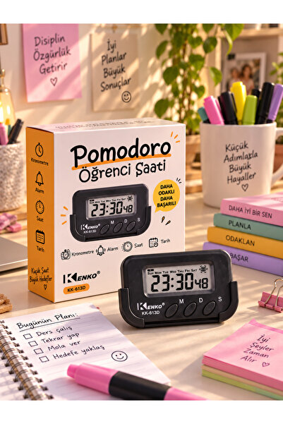 Genel Markalar Kenko Pomodoro Öğrenci Saati - Kronometreli Ders Çalışma Saati...