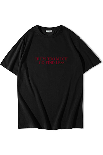 BRZ COLLECTION Unisex Oversize Go Find Less T-shirt Siyah