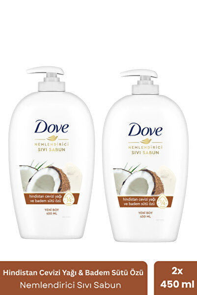 Dove Hindistan Cevizi Yağı ve Badem Sütü Özü Sıvı Sabun 450 ml x 2 Adet