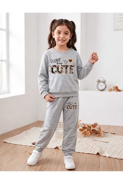 LYZALÜXEN Cute Girls' Set 4 Seasons Printed Set Rejener Ages 3*12