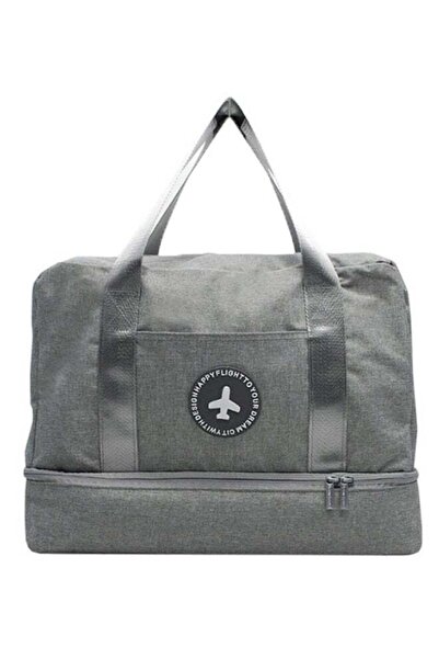 Generic Waterproof Double Layer Portable Travel Bag Grey