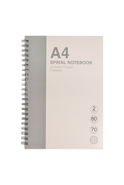 OEM Caiet A4 Matematica Bej Gri cu 2 Subiecte & Spirala - 80F