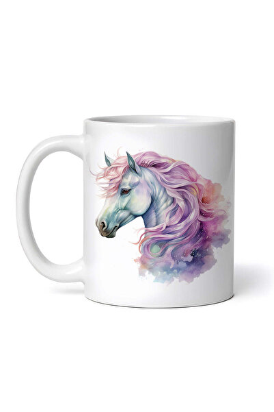 INOVATIX Personalized white mug, Horse with pink mane, INOVATIX®. 330ml