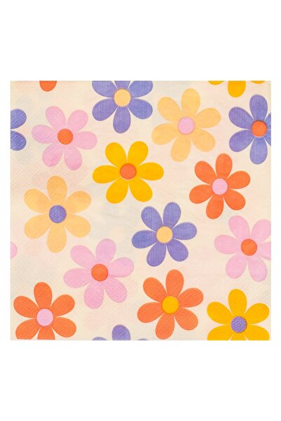 OEM Servetele de Masa cu 2 Straturi Ecru Model Margarete 33x33cm - 40buc