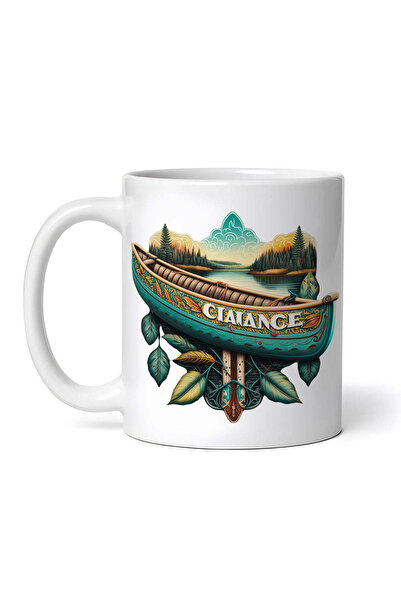 INOVATIX Personalized white mug, Canoe on the lake, INOVATIX®. 330ml