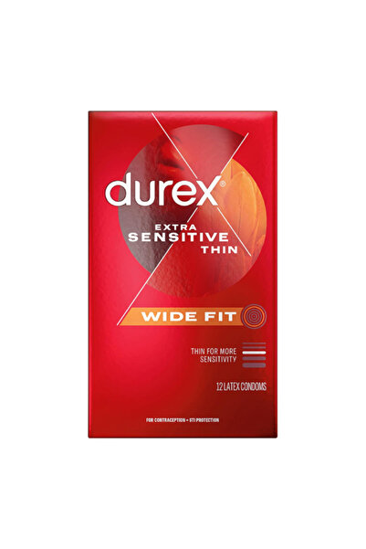 Durex واقي ذكري، فائق الحساسية، رقيق - 12 قطعة