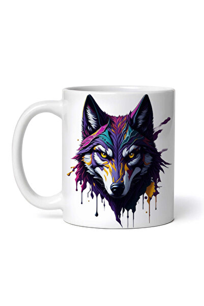 INOVATIX Personalized White Mug, Wolf Head, Inovatix®. 330ml