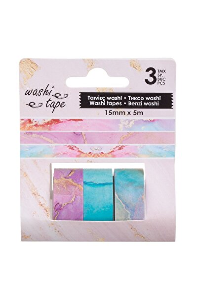 OEM Set Benzi Adezive Bleu Mov Marble 5mx1.5cm - 3buc