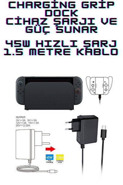 beboncool TNS-869 Switch/Switch OLED/Switch 2/Switch PRO Uyumlu Şarj Cihazı