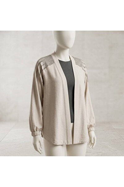 Metpoint cardigan elegant din bumbac cu imprimeu de piatră