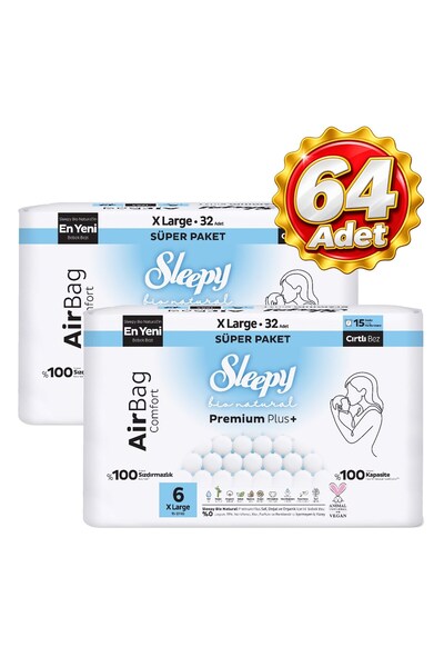 Sleepy Airbag Comfort Baby Diaper 6 No XL 32 Pcs X 2 Pack (64 Pieces)