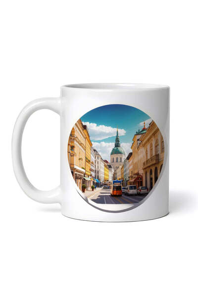 INOVATIX Personalized White Mug, Vienna City Street, Inovatix®. 330ml
