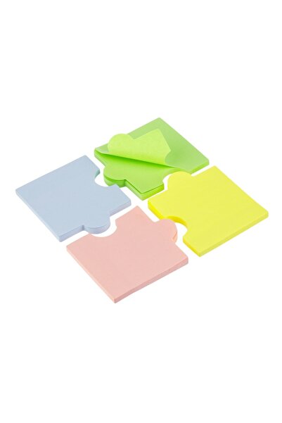 OEM Notite Adezive Piese de Puzzle 4 Culori Pale 7x6cm - 200F