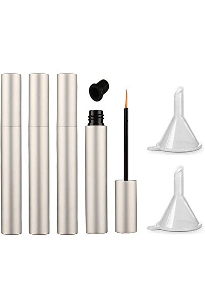 Tazweeq 4 Pieces 5ml Aluminum Empty Eyeliner Tubes, Refillable Eyelash Growth...