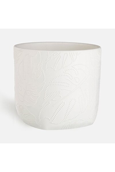 OEM Masca Ghiveci Flori Ceramica Alba Ø14x12.5cm - 1,3L