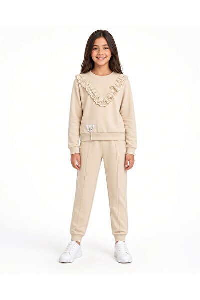 Kids Club Collar Embroidered Girls' Suit