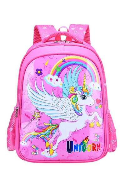 Generic Casual School Backpack Pink/White/Blue