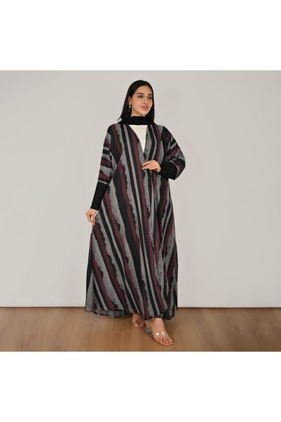 HAWRAA ABAYA عباية لف بقصة كلوش انسيابية وأكمام ستريش