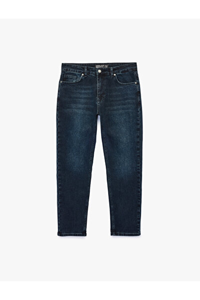 Koton Pantaloni din denim cu talie normală, din bumbac, cu buzunare și croial...