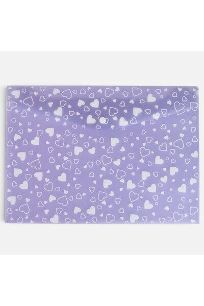 OEM Mapa cu Capsa Mov cu Inimi Glitter 33x23,6cm