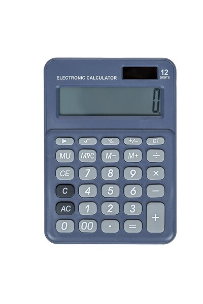 OEM 12 Digit Blue Matte Calculator 10.5x2x15cm