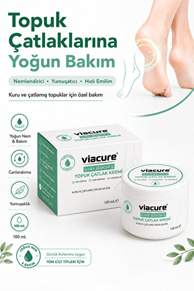 Viacure Ayak ve Topuk Çatlak Kremi | Üre İçerikli Yoğun Nemlendirici, Kuru ve...