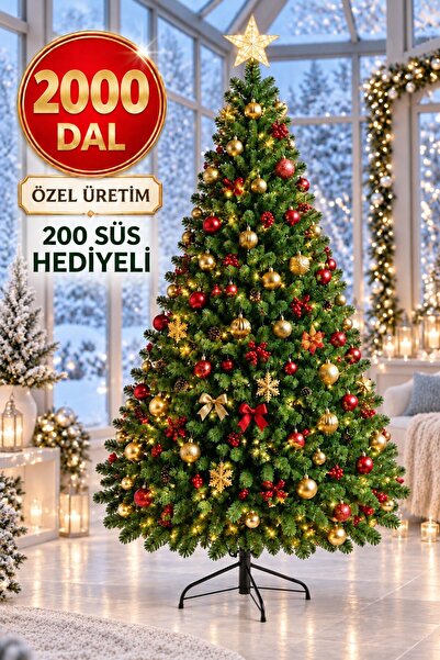 La Confiance 300 Cm Yılbaşı Ağacı 2000 Gür Dallı Noel Ağacı Yılbaşı Çam Ağacı...