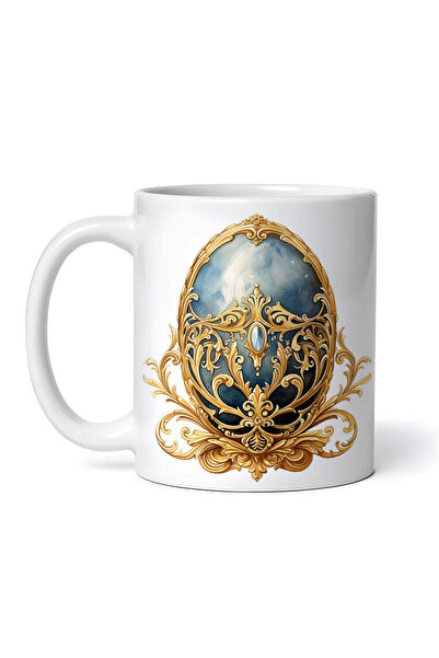 INOVATIX Personalized White Mug, Golden Sky Decorated Eggs, Inovatix®. 330ml