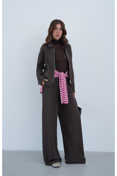 Myra Fashion Fermuarlı Cepli Ceket Pantolon Takım