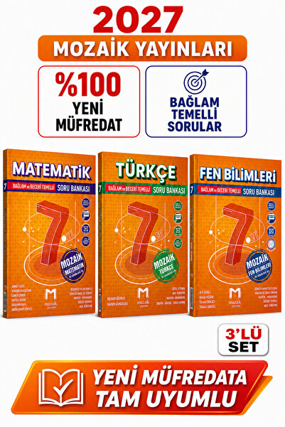 Mozaik Yayınları Mozaik 7.Sınıf 2027 Matematik-Türkçe-Fen Bilimleri Yeni Müfr...