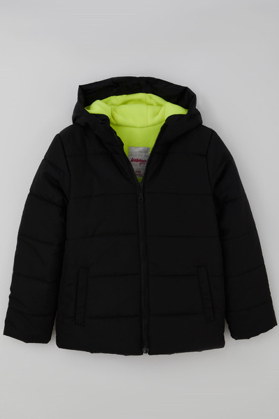 Kabancı Palton pentru fete, interior din fleece, cu glugă și fermoar, 6-9 ani...