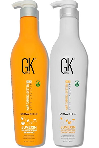 GK HAIR شامبو وبلسم كيراتين جلوبال جي هير شيلد المزدوج للحماية من الشمس وأشعة...