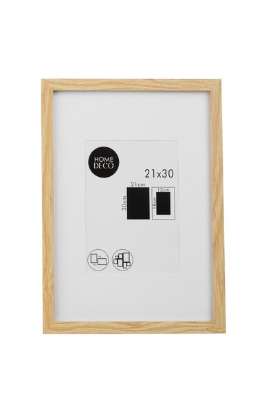 OEM Tablou Decorativ Paspartu din Lemn de Culoare Naturala 21x30cm