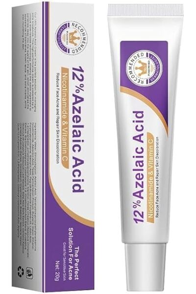 ALMEKAQUZ قطعتان من كريم حمض الأزيلايك 12% للوجه، كريم حمض الأزيلايك لعلاج حب...
