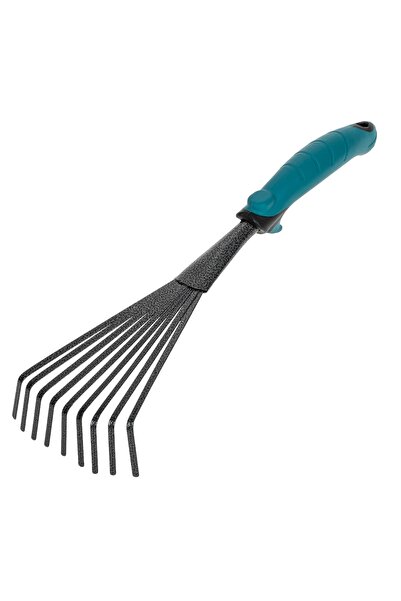 OEM Metal Leaf Rake with Black Blue Handle 38cm