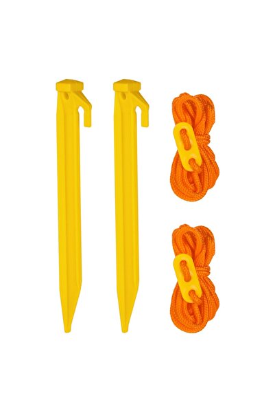 OEM Taruse din Plastic Galben cu 2 Sfori Portocalii pentru Fixarea Cortului 2...