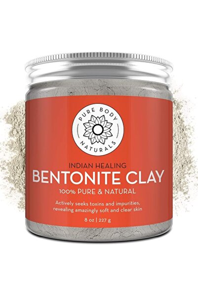 PURE BODY NATURALS Bentonite Clay Powder for DIY Detox Body & Face Mask, Pure...
