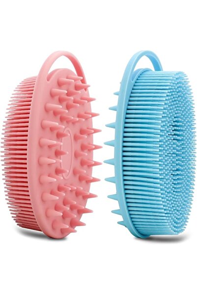 ALMEKAQUZ 2PCS Silicone Body Scrub,Silicone Reversible Body Brush,Shower Scru...