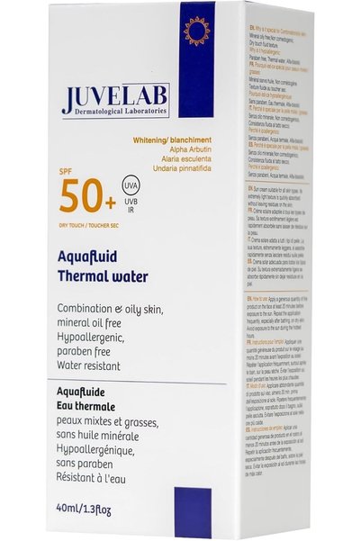 JUVELAB ماء حراري سائل أكوا 40 مل (عامل حماية من الشمس 50+)