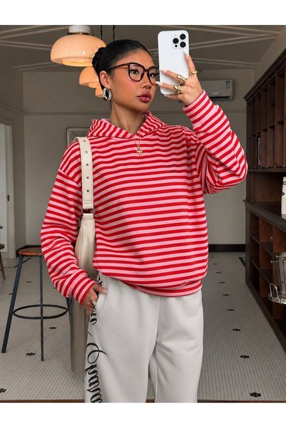 DENİKK TREND 3 İPLİK DİJİTAL BASKI KAPŞONLU SWEAT HIRKA🔥