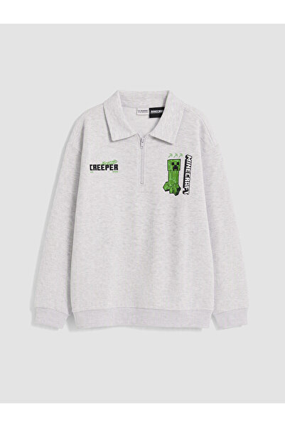 LC Waikiki Ozmarka New Season Gray Printed Boys' Sweatshirt
