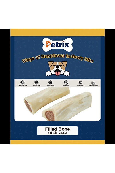 Petrix Filled Bone Dog Chew Treat (4 Inch, 2 Pcs)