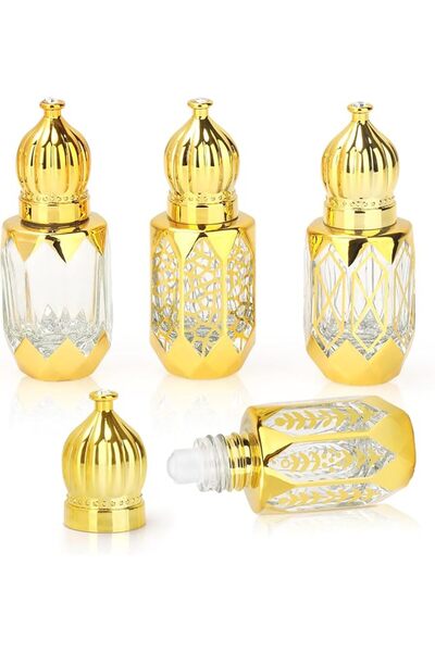 ASKIND 4 Pcs Vintage Deodorant Roller Bottle for Essential Oil, 6 ML Empty Gl...