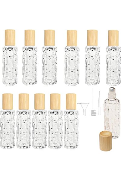 POSICHE Refillable Cosmetic Roller Bottles 12 Pack, 10ml Glass Roller Bottles...