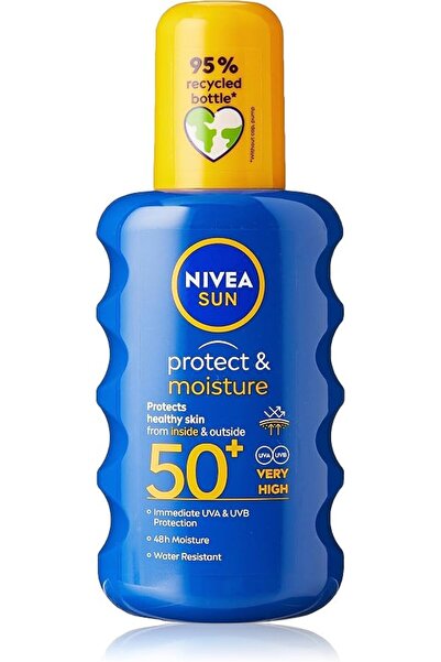 Nivea Sun بخاخ واقي من الشمس ومرطب SPF 50+ (200 مل)، بخاخ كريم شمسي مرطب بعام...