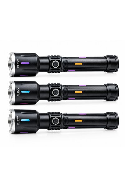 flexy سلسلة R.2 3 في 1، مصباح LED ليزر قابل لإعادة الشحن، مصباح يدوي قابل للت...