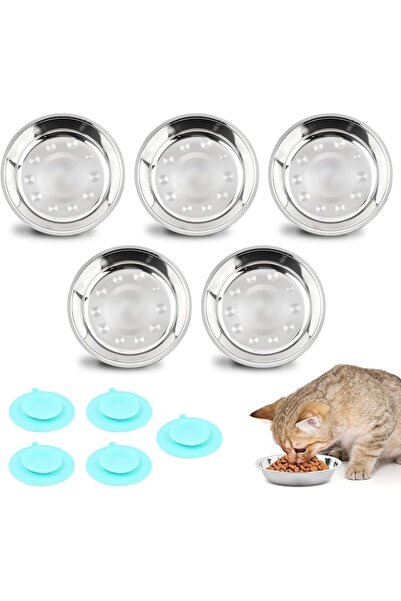 SYOSI Stainless Steel Pet Bowl Set for Cats and Small Pets with Non Slip Rubb...